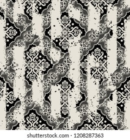 Seamless vintage pattern with an effect of attrition. Can be used on packaging paper, fabric, background for different images, etc.