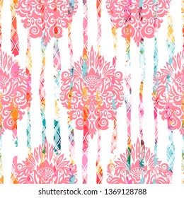 Seamless vintage pattern with an effect of attrition. Freehand drawing