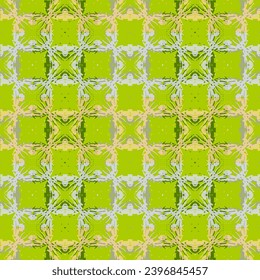 Seamless vintage pattern with an effect of attrition. Patchwork tiles. Bizarre Art Illustration