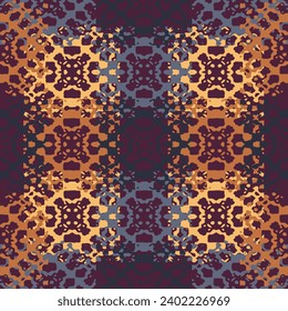 Seamless vintage pattern with an effect of attrition.  Bizarre Art Illustration