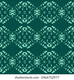 Seamless vintage pattern with an effect of attrition. Indigo Portuguese abstract filigree background.
