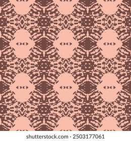 Seamless vintage pattern with an effect of attrition. Patchwork tiles. Bizarre Art Illustration