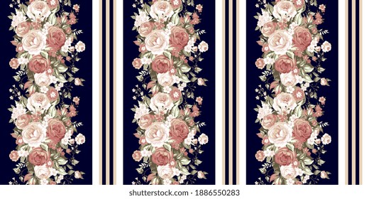 Nahtlose Vintage mit eleganten Rosen 