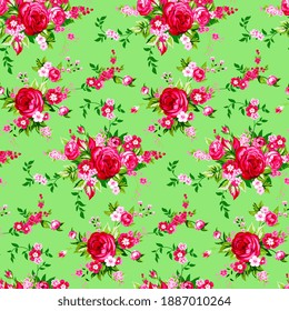 Seamless vintage pattern with elegant roses 