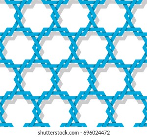 Seamless vintage pattern. Ethnic textured background from asia & east. Interlocking hexagonal shapes. Interweaving hexagonal form. Interlacement grid. Endless network. Infinite tracery template Ethnic