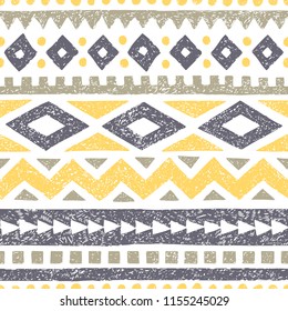 Seamless vintage pattern. Ethnic and tribal motifs. Striped print for textiles. Vector illustration.