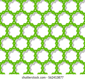 Seamless vintage pattern. Ethnic vector textured background from asia & east. Interlocking hexagonal shapes. Interweaving hexagonal form. Interlacement grid. Endless network. Infinite tracery template