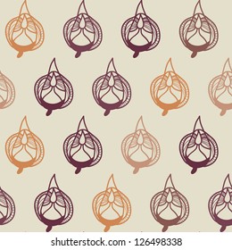Seamless vintage pattern with flowers. Vector illustration