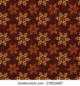 Seamless vintage pattern with flowers from wheat. Brown agricultural background about harvest and grain. Summer bright wallpaper.