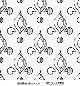 Seamless vintage pattern. Hand drawn vector illustration