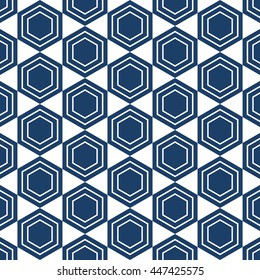 Seamless vintage pattern with Hexagons illustration. Vector textured Japanese design.
Web page background.