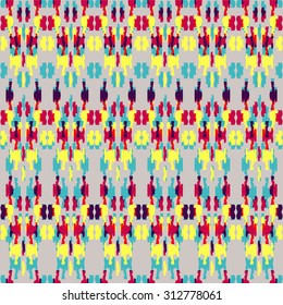 Seamless vintage pattern ikat. Abstract ethnic ikat ornament.