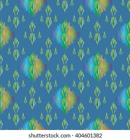 Seamless vintage pattern ikat. Abstract ethnic ikat ornament.