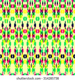 Seamless vintage pattern ikat. Tapestry with abstract ethnic ikat ornament.