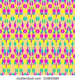 Seamless vintage pattern ikat. Tapestry with abstract ethnic ikat ornament.