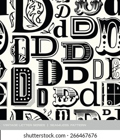 Seamless Vintage Pattern Of The Letter D