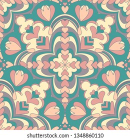 Seamless vintage pattern of mandala. For design backgrounds and prints onto a variety of substrates and packaging. Vector illustration.