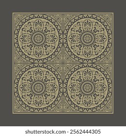 Seamless vintage pattern. Modern floral frame with antique arabesque motif. Luxurious floral frame. Beautiful decorative material that gives a sense of quality. 