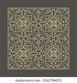 Seamless vintage pattern. Modern floral frame with antique arabesque motif. Luxurious floral frame. Beautiful decorative material that gives a sense of quality. 