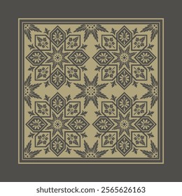 Seamless vintage pattern. Modern floral frame with antique arabesque motif. Luxurious floral frame. Beautiful decorative material that gives a sense of quality. 