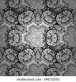 Seamless vintage pattern on background with whiteen elements. Christmas, snowflake, new year. With white elements.