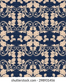 seamless vintage pattern on blue background