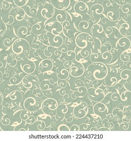 seamless vintage pattern on green background 