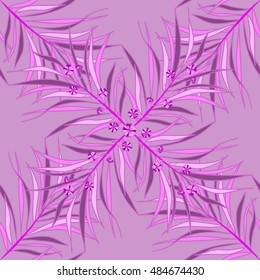 Seamless vintage pattern on pink background with pink elements.