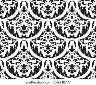 Seamless vintage pattern on white
