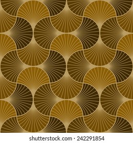 seamless vintage pattern of overlapping arcs in art deco style. each color in separate layer, easy to change. 