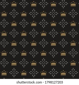 Seamless vintage pattern. Royal background pattern. Ornate wallpaper texture. Ideal for fabrics, covers, patterns, posters, wallpapers. Vector image background