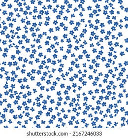 seamless vintage pattern. small blue flowers . White background. vector texture. fashionable print for textiles and wallpaper.