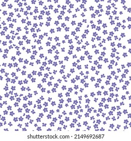 Seamless vintage pattern. Small lilac flowers. White background. vector texture. fashionable print for textiles, wallpaper and packaging.