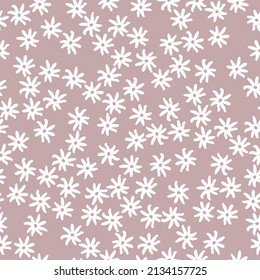 Seamless vintage pattern. Small white flowers . Pink background. vector texture. fashionable print for textiles, wallpaper and packaging.