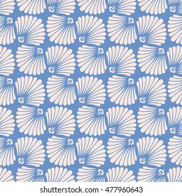 seamless vintage pattern with stylized seashells