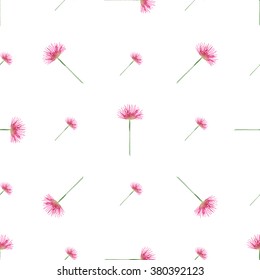Seamless vintage pattern with watercolor pink flowers. Sloppy strokes of a paint.Vector design for background, textile on Women`s Day, Happy Easter, Happy Birthday, wedding and others