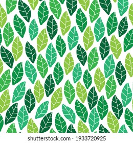 Patrón vintage sin foco. fondo blanco, hojas verdes. textura vectorial. impresión brillante para textiles y papel pintado.