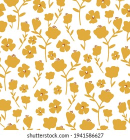 patrón vintage impecable .fondo blanco. las plantas naranjas son flores. textura vectorial. impresión de tendencia para textiles y papel pintado.