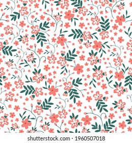 patrón de cosecha ininterrumpida. fondo blanco. flores rosas grandes y pequeñas. textura vectorial. impresión de moda para textiles y papel pintado.
