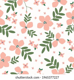 Nahtlose Vintage-Muster. weißer Hintergrund. große und kleine rosa Blumen. Vektorstruktur. modischer Druck für Textilien und Tapeten.