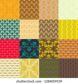 Seamless vintage patterns. Vector background for textile design. Seamless pattern can be used for wallpaper, pattern fills, web page background, surface textures.