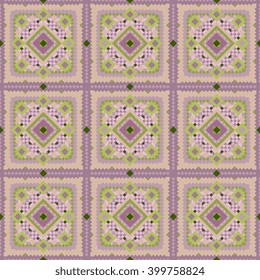 Seamless vintage pink tile vector pattern. Can be used for wallpaper, pattern fills, background, surface textures. 