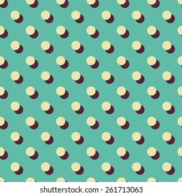 Seamless vintage polka dot with offset shadow pattern vector