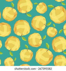 Seamless vintage polygon apple pattern