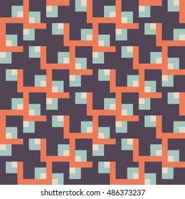 Seamless vintage retro pattern background abstract geometric shape vector illustration