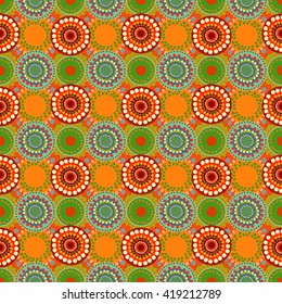 Seamless vintage retro pattern orange textile