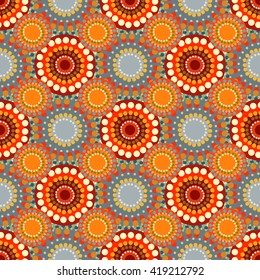 Seamless vintage retro pattern orange textile