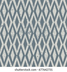 Seamless Vintage Rhombus Pattern. Grunge Textured