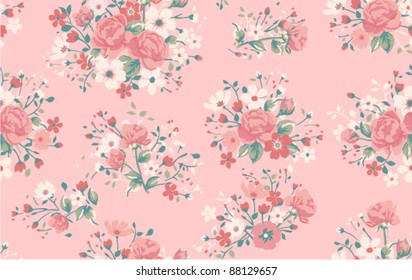 seamless vintage rose pattern