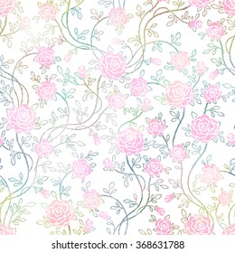 Seamless vintage Rose Pattern, vector, EPS10.